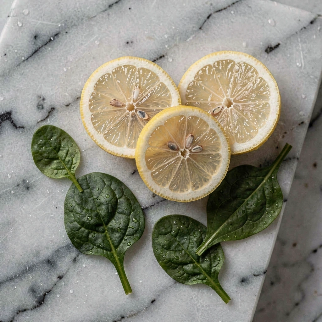 Cítricos y espinacas